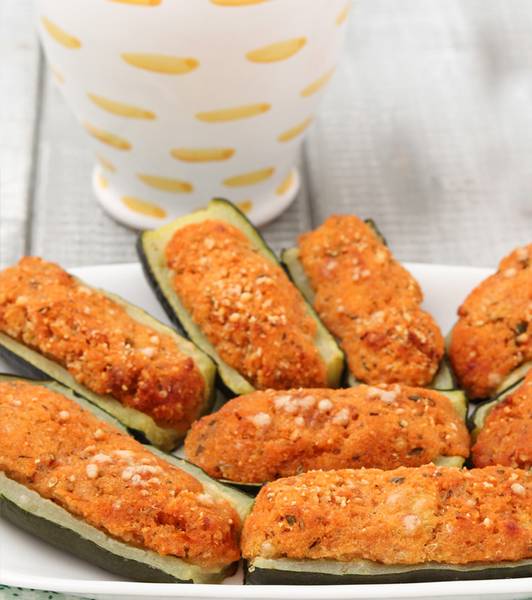 Zucchine ripiene di pane